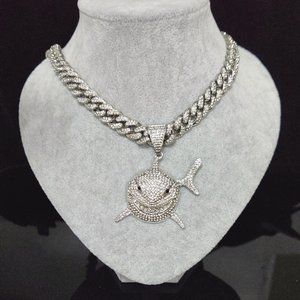 Instagram's famous 6IX9INE shark pendant hip hop Shark necklace for men
